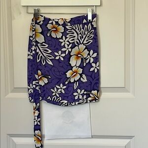 Vintage Tiki Palm Wrap Skirt Small